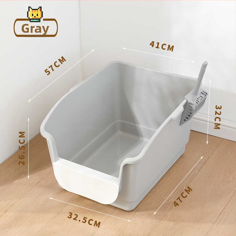 Mačací záchod so čiastočne uzavretým dizajnom, štvorcový tvar, PP materiál, vhodný pre mačky