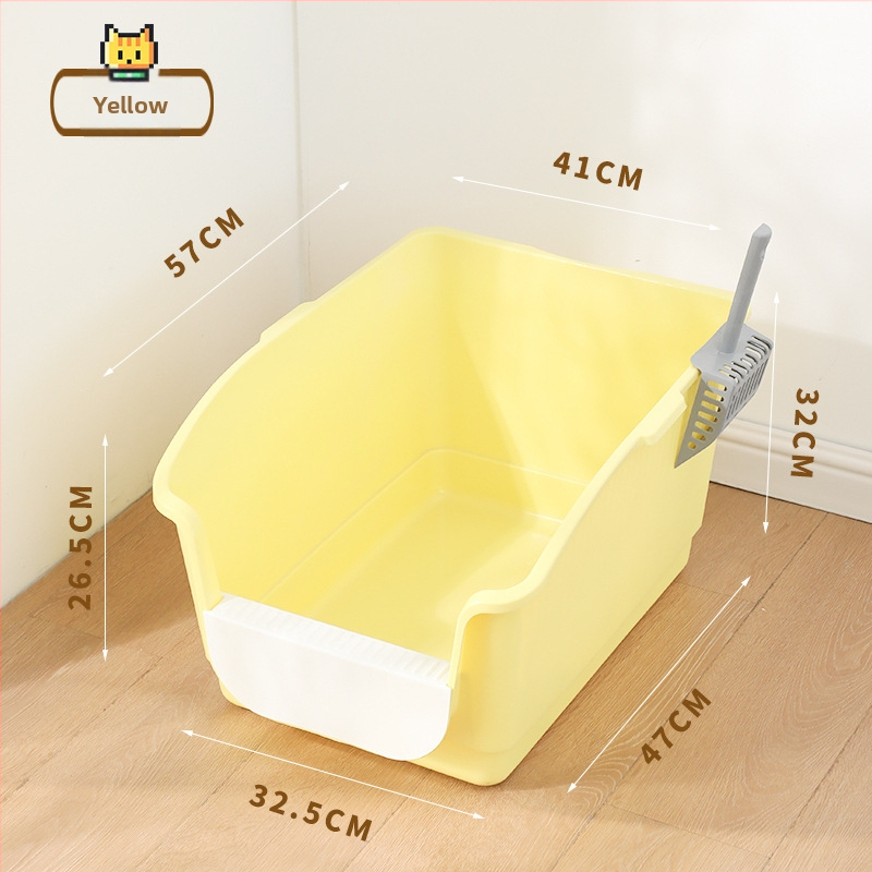 Mačací záchod so čiastočne uzavretým dizajnom, štvorcový tvar, PP materiál, vhodný pre mačky