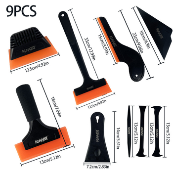 Σετ εργαλείων φιλμ αυτοκινήτου Kns, 9 τεμάχια, πλαστικά εργαλεία ξύστρας, μάρκα Coolness, κωδικός προϊόντος Kns