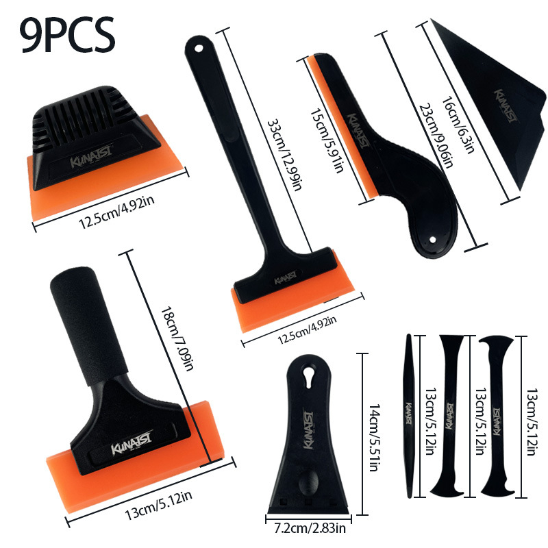 Σετ εργαλείων φιλμ αυτοκινήτου Kns, 9 τεμάχια, πλαστικά εργαλεία ξύστρας, μάρκα Coolness, κωδικός προϊόντος Kns