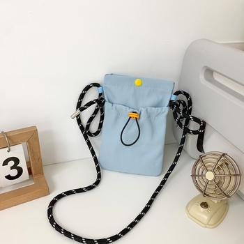 Női nylonból készült telefon-táska, minimalist stílus, könnyű húzózsinórral ellátott mini oldaltáska