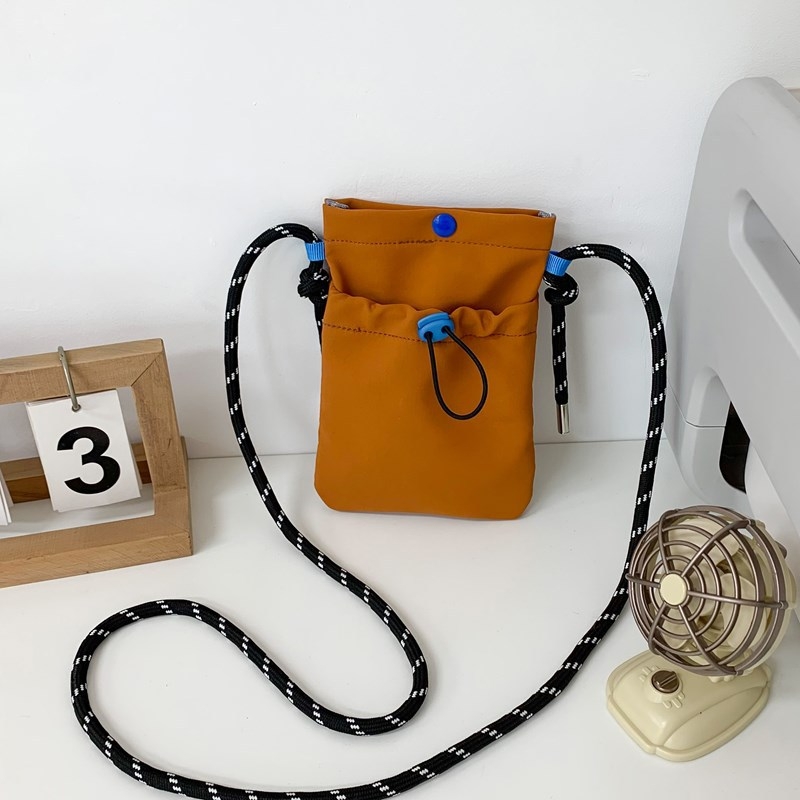 Női nylonból készült telefon-táska, minimalist stílus, könnyű húzózsinórral ellátott mini oldaltáska
