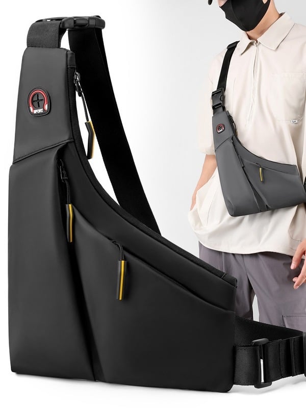 Muška prsna torba – gradska jednostavnost, najlon, vodootporna, velika kapaciteta, crossbody na jedno rame