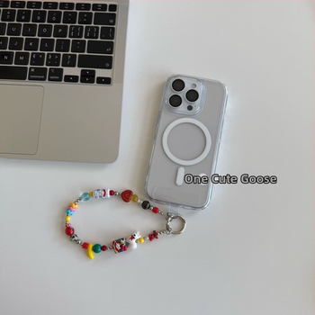 Lanyard na telefón, ručne vyrobený, s korálkami, PVC šnúrka, plastová spona, tlač loga k dispozícii