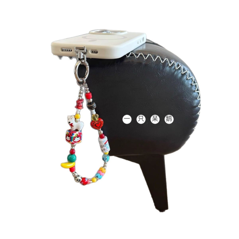 Lanyard na telefón, ručne vyrobený, s korálkami, PVC šnúrka, plastová spona, tlač loga k dispozícii