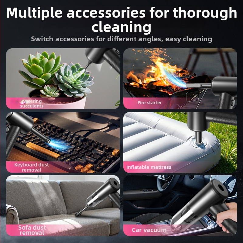 Bezdrôtový ručný vysávač – vlhké aj suché použitie, zabudovaná batéria 5000mAh a viac, výkon 100W, maximálne 15kPa sania, napájanie cez USB