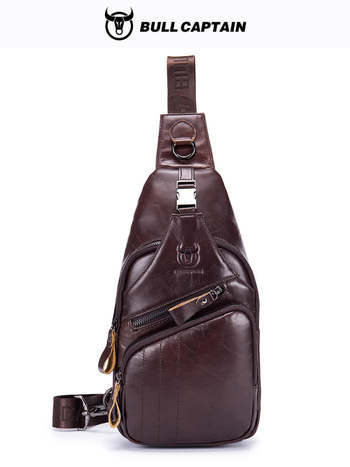Muška kožna torbica za prsa – koža prvog sloja, Cow Captain Leather, za poslovna putovanja