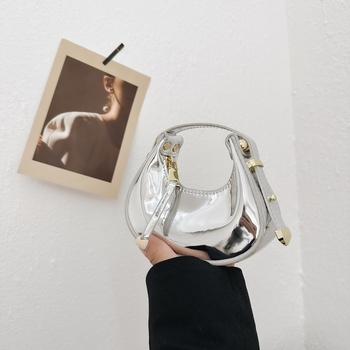 Ai Fashion PU koža dámska taška pod pažou, ulicný štýl, horizontálny štvorcový tvar, zipsové zapínanie