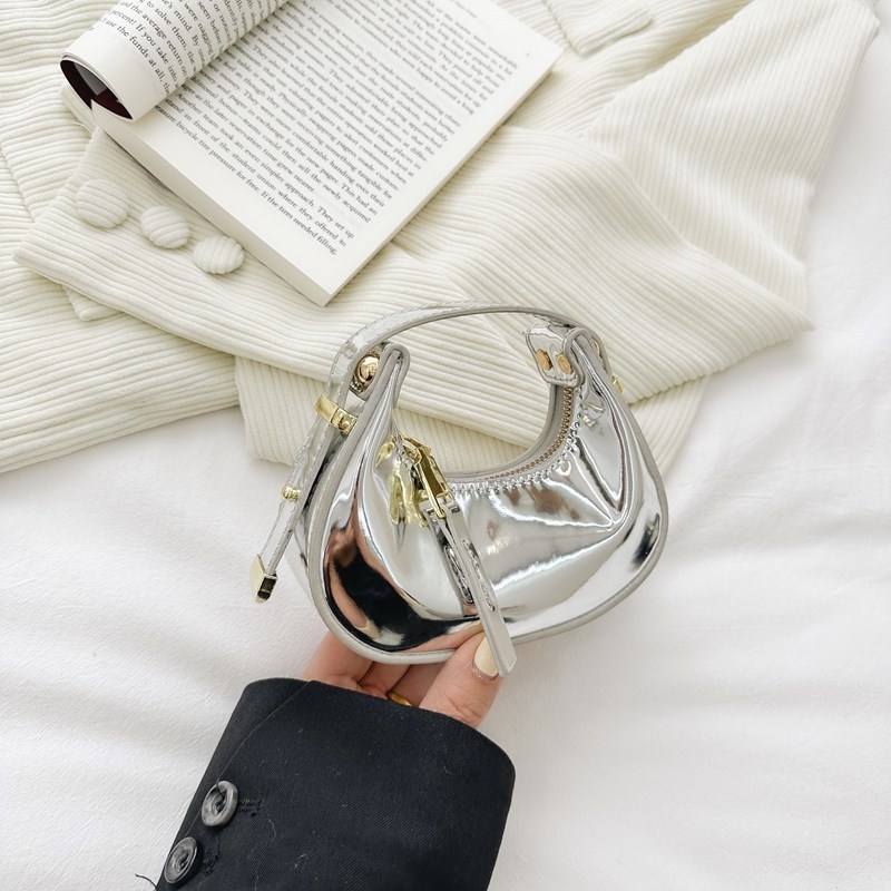 Ai Fashion PU koža dámska taška pod pažou, ulicný štýl, horizontálny štvorcový tvar, zipsové zapínanie