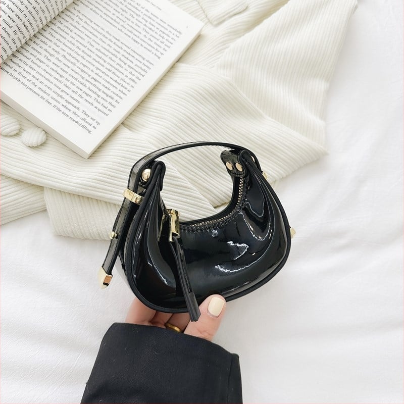 Ai Fashion PU koža dámska taška pod pažou, ulicný štýl, horizontálny štvorcový tvar, zipsové zapínanie