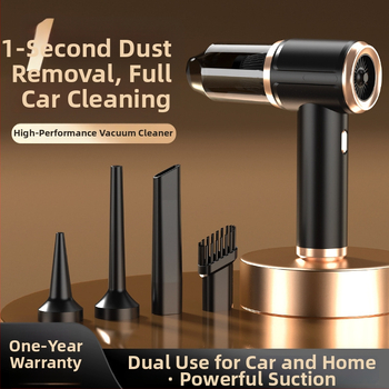 Ručni bežični usisavač za dom i automobil – ugrađena baterija 2501–3000 mAh, usis ≥25 kPa (4100–5000 Pa), mokro/suho, USB napajanje, nastavci: ravni nastavak, nastavak cyclon, glava za uklanjanje grinja, dvostruko četkanje i usisavanje
