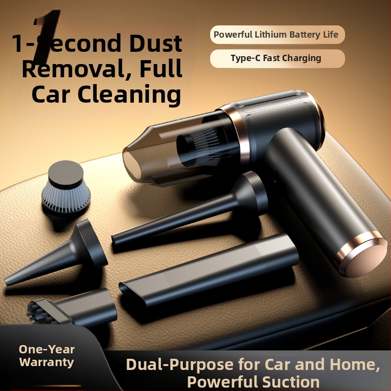Ručni bežični usisavač za dom i automobil – ugrađena baterija 2501–3000 mAh, usis ≥25 kPa (4100–5000 Pa), mokro/suho, USB napajanje, nastavci: ravni nastavak, nastavak cyclon, glava za uklanjanje grinja, dvostruko četkanje i usisavanje