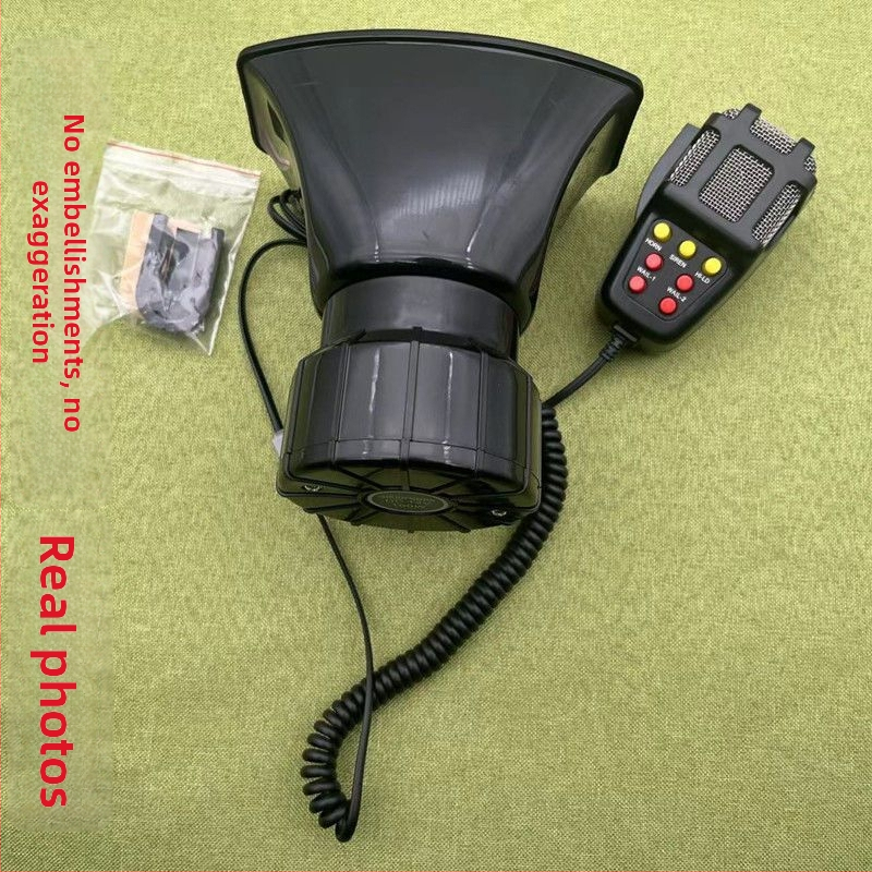 Automašīnas elektriskā sirēna ar skaļruni, universāla savietojamība, mainīgs spriegums, mainīga jauda, mainīga pretestība