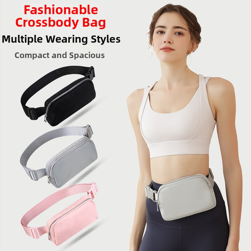 Ženská pásová taška – ulicový štýl, nylon, zips, vnútorná kapsa, každodenné použitie
