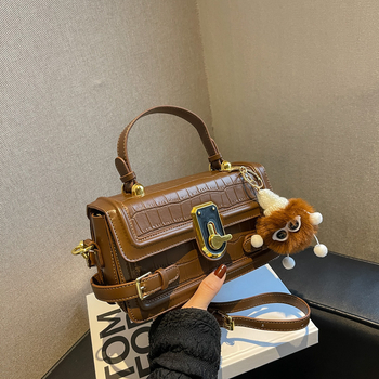 Krokodil mintás crossbody táska, PU anyag, városi stílusú, kis négyzet alakú oldaltáska, egy vállpánt, cipzáras zseb