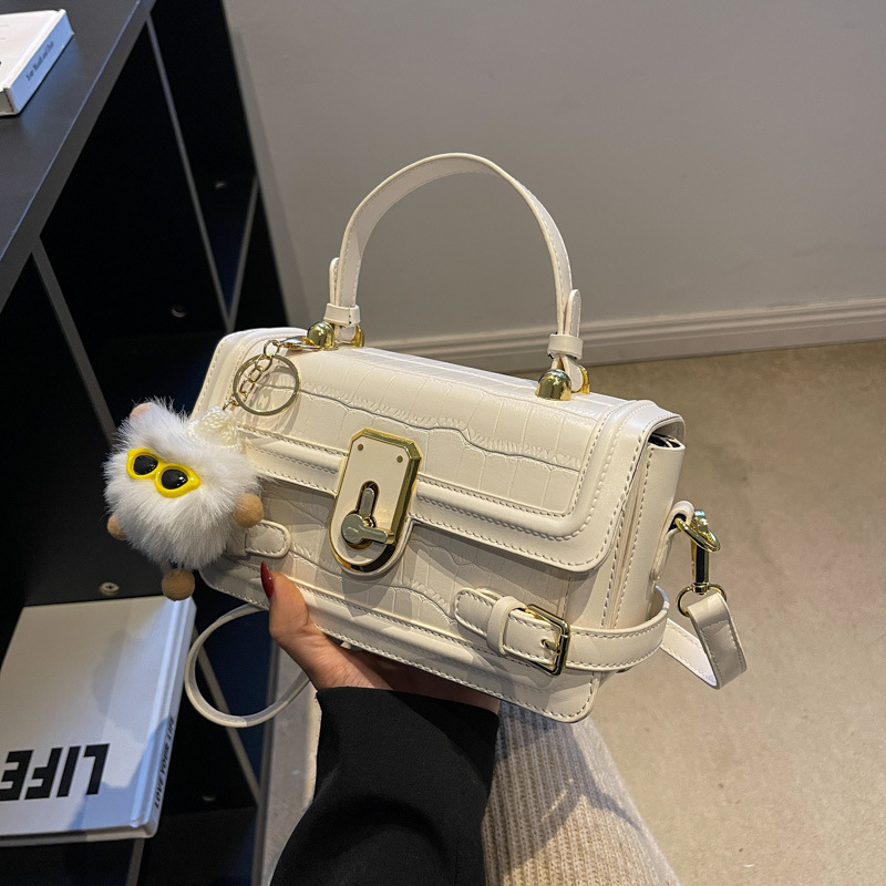 Krokodil mintás crossbody táska, PU anyag, városi stílusú, kis négyzet alakú oldaltáska, egy vállpánt, cipzáras zseb