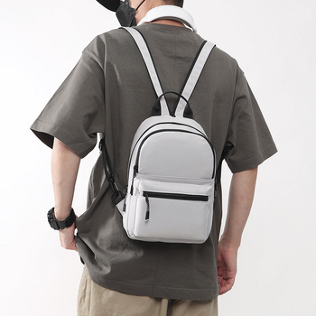 Shengxilu batoh Unisex s viacerými priehradkami, PU materiál, vodeodolný, pre 8-palcový notebook