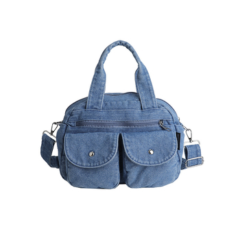 Džínsová crossbody kabelka pre ženy, malý štvorcový štýl (Materiál: Denim; Podšívka: Nylon; Otvorenie: zips; Popruh: jednopruhý; Vnútorné vrecká: telefón, dokumenty, kapsa na zips)