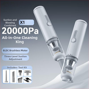 Bežični ručni usisavač za auto i dom, bez četkica, snažan usis 20.000 Pa, 8,4 V, 100 W, prikaz snage