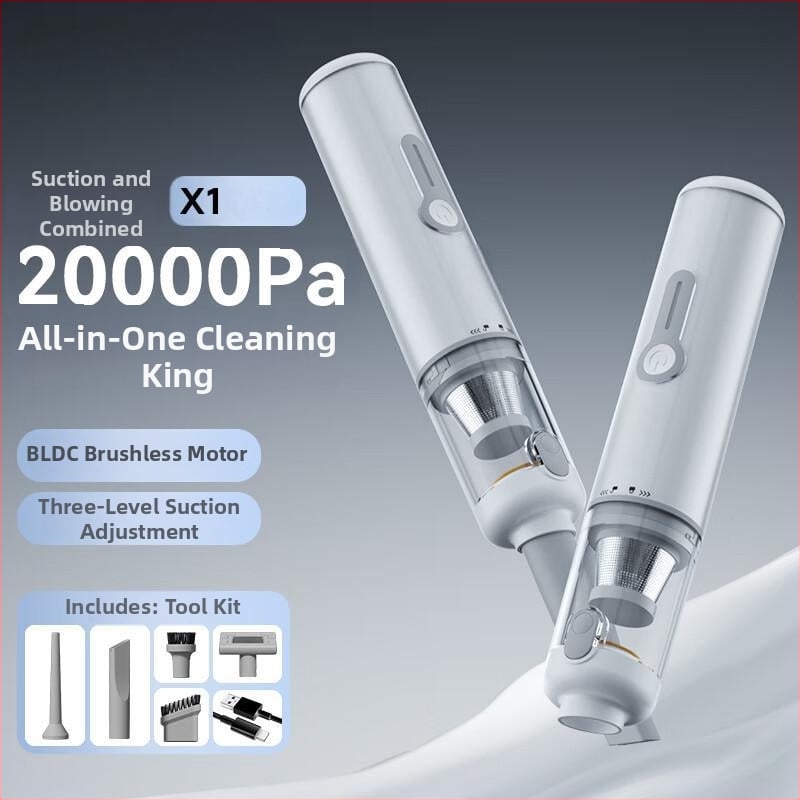 Bežični ručni usisavač za auto i dom, bez četkica, snažan usis 20.000 Pa, 8,4 V, 100 W, prikaz snage