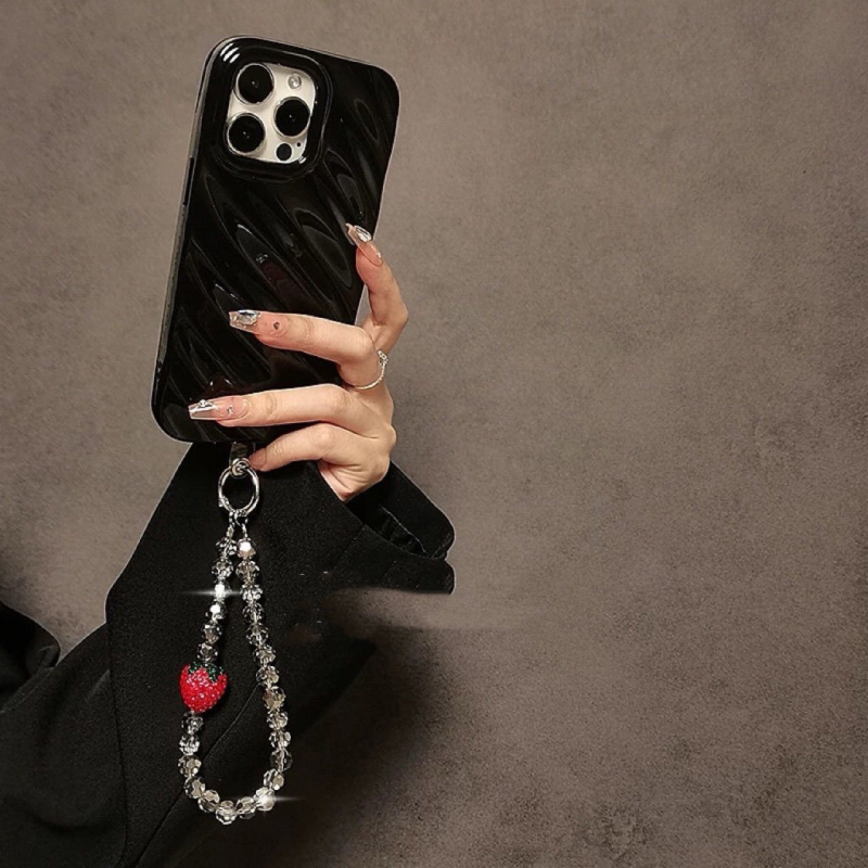Telefonski kaiš s kristalnim perlama, kratka zglobna traka, dizajn jagode od perli, CCD privjesak, lanac protiv pada, za žene; Materijal: 27161; Personalizacija: Ne