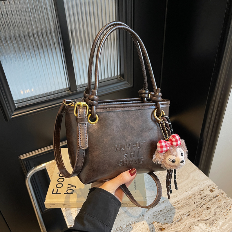 Dámska PU taška typu vedro, malá horizontálna štvorcová, zips, vnútorná priehradka