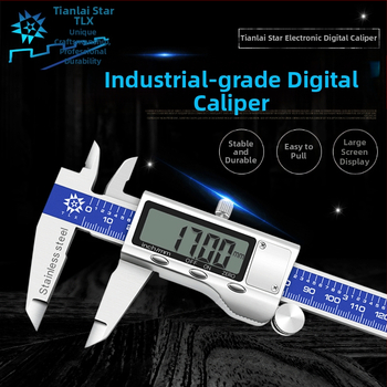 Digitālais kalipers no nerūsējošā tērauda ar lielu displeju, metāla vāciņu un dziļuma stieni