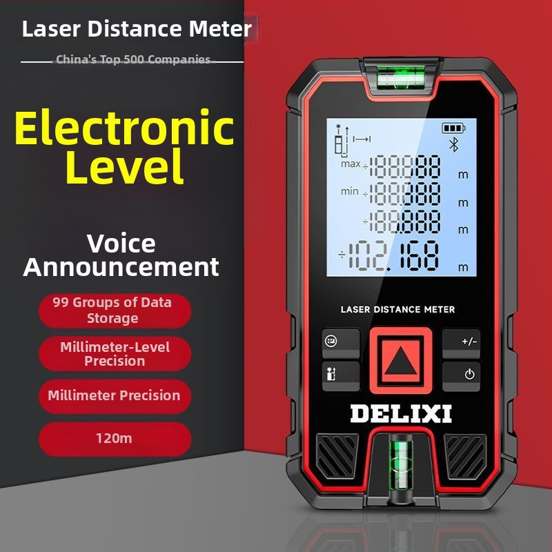 Delixi lazerinis atstumo matuoklis – rankinis infraraudonųjų spindulių lazerinis matavimo įrankis su skaitmeniniu ekranu
