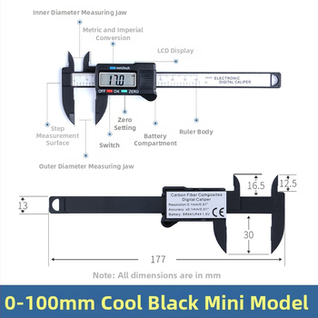 Precīzs digitālais kaliprs, augsta precizitāte, diapazons 0–150 mm, liels displejs