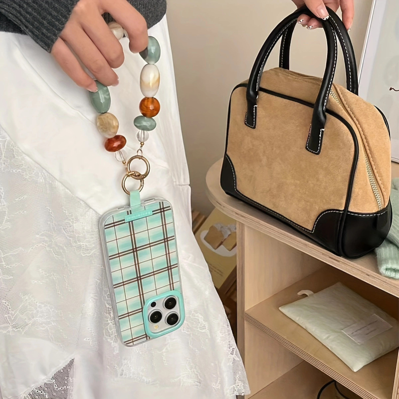 Držiak na telefón na retiazke s nylonovou šnúrou, plastová spona, ručne vyrobené, balené samostatne