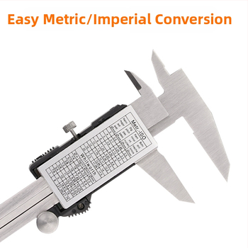 Digitālais kalipers ar dziļuma stieni, nerūsējošais tērauds 4Cr13, digitālais displejs