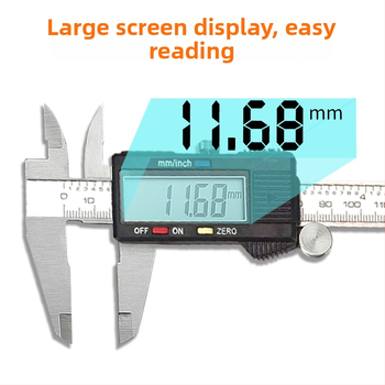 Digitālais kalipers ar dziļuma stieni, nerūsējošais tērauds 4Cr13, digitālais displejs