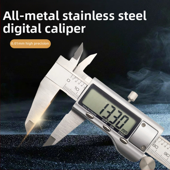 Digitālais vernier kalibrs ar displeju, nerūsējošs tērauds, dziļuma mērītājs, izšķirtspēja 0,01 mm, Zīmols Neutral