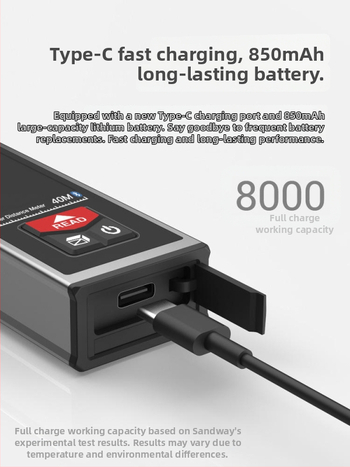 Sw-bt60 Mini išmanus rankinis lazerinio atstumo matuoklis su infraraudonųjų spindulių aukšta precizija, elektroninė liniuotė ir Bluetooth programa