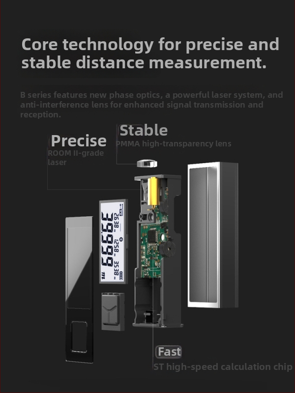 Sw-bt60 Mini gudrs rokas lāzera attāluma mērītājs ar infrasarkano augstu precizitāti, elektroniska mērlente un Bluetooth lietotne