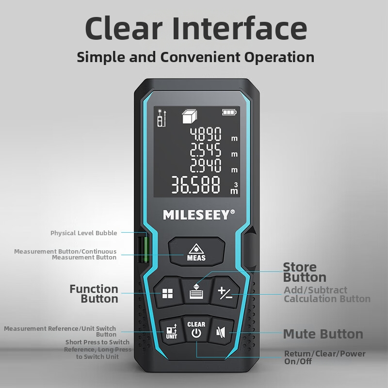 Lāzera attāluma mērītājs, infrasarkanais mērījums, augsta precizitāte, rokas instruments, ūdensdrošs (Zīmols Magnification; Attāluma mērītāja tips: Lāzera attāluma mērītājs; Atmiņa: 30)