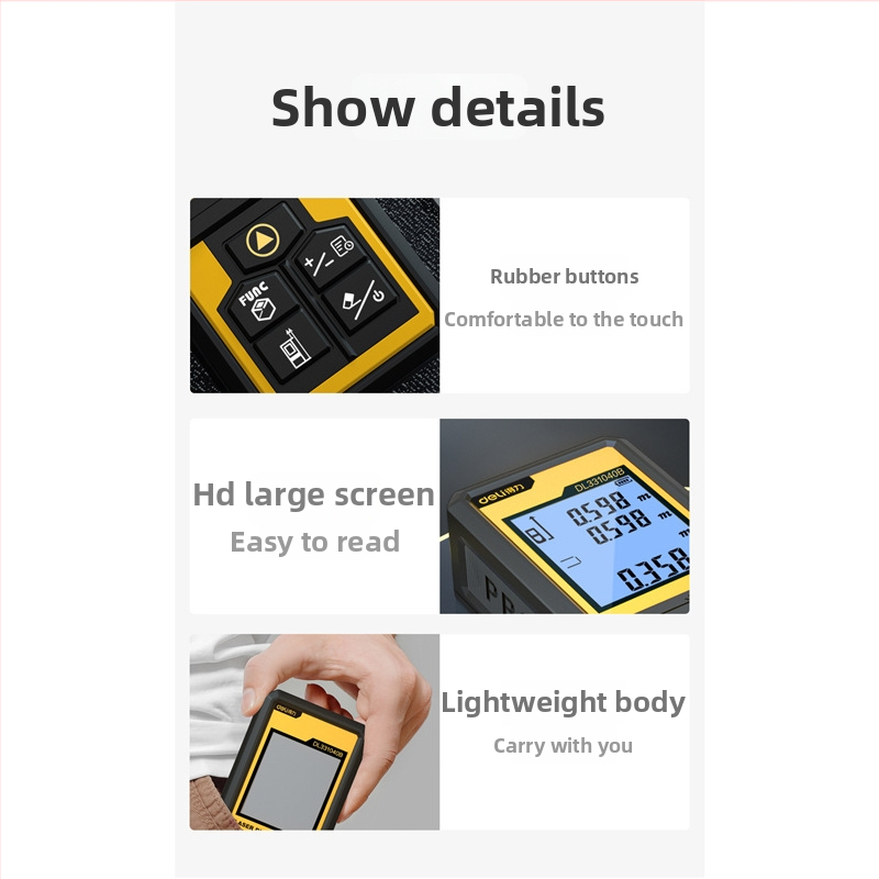 Rokasgrāmais infrasarkanais lāzera attāluma mērītājs DL331040B, diapazons 40/100 m, lāzera attāluma mērinstruments