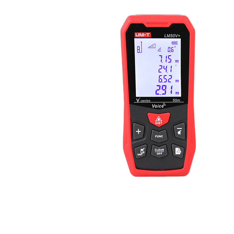 Uni-T Lm50v+ rokas distancmetrs — darbības diapazons 50/70/100 m, precizitāte 0,001 mm