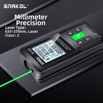 Laserový merač vzdialenosti so zeleným laserom, vonkajšie digitálne pravítko s vysokou presnosťou, ručný Bluetooth laserový nivelátor na meranie miestností