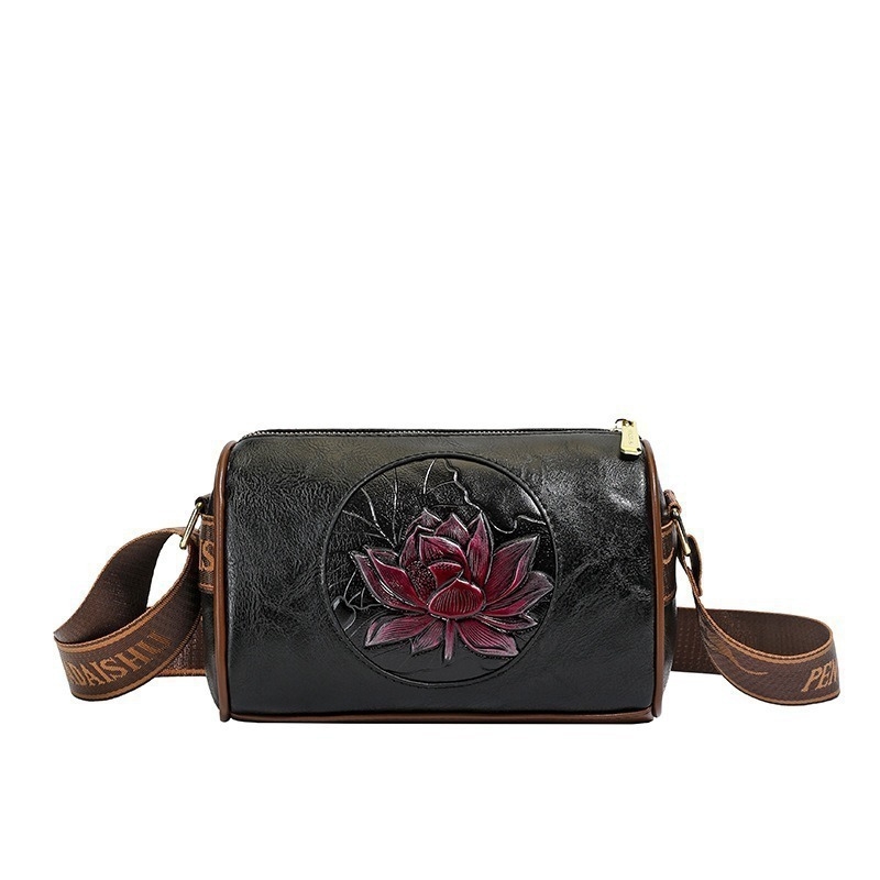 Ženska torbica preko ramena crossbody – cilindričnog oblika, PU materijal, zatvaranje na zip, unutarnji džep sa zipom