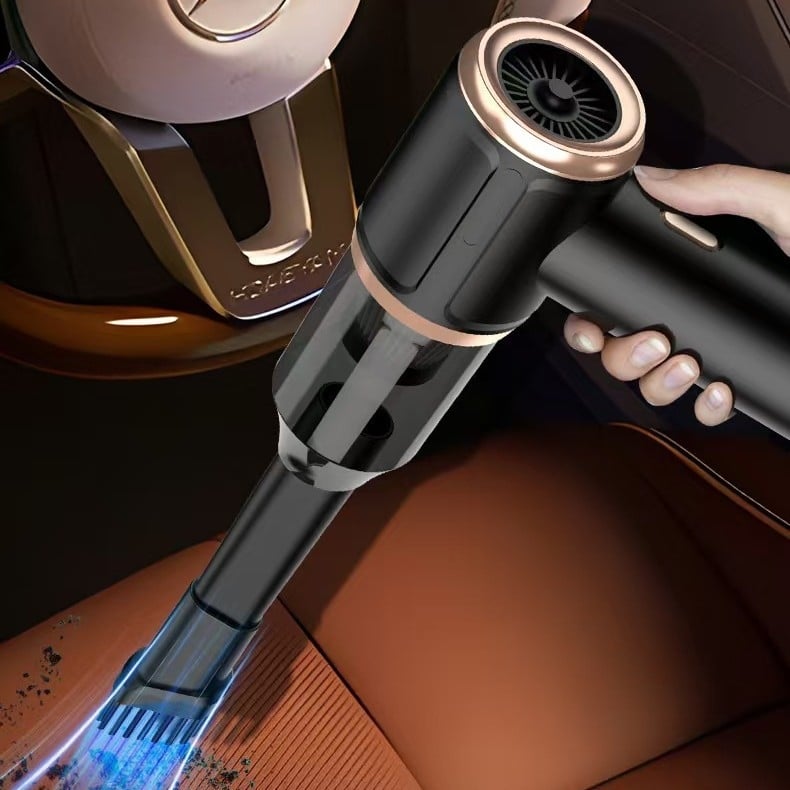 Aspirator fără fir pentru mașină, curățare uscată, aspirație 2100–3000 Pa, 5 W, baterie încorporată 501–800 mAh, autonomie 1–3 h, zgomot 46–70 dB