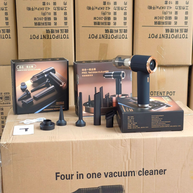 Aspirator fără fir pentru mașină, curățare uscată, aspirație 2100–3000 Pa, 5 W, baterie încorporată 501–800 mAh, autonomie 1–3 h, zgomot 46–70 dB