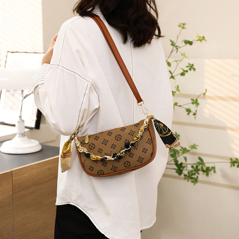 Geantă de umăr pentru femei din PU, formă pătrată mare, imprimeu retro floral, închidere cu fermoar, căptușeală din poliester, bretea simplă