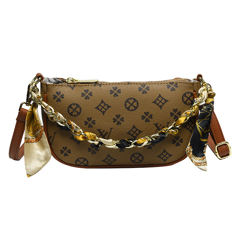 Geantă de umăr pentru femei din PU, formă pătrată mare, imprimeu retro floral, închidere cu fermoar, căptușeală din poliester, bretea simplă