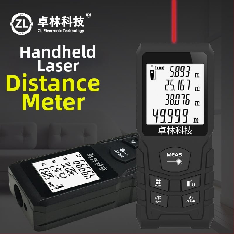 Ručni laserski mjerač udaljenosti – domet 100 m, preciznost ±1 mm, 2x AA baterije, memorija 20 mjerenja