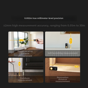 Little Monkey Tools laserový merač vzdialeností, kompaktná inteligentná elektronická meracia pravítka s infračerveným meraním miestností pre rekonštrukcie