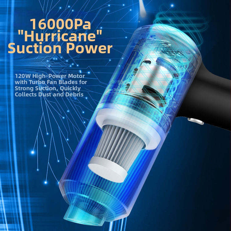 Automobilski usisavač, bežični, punjivi, kompaktni ručni za auto i dom, 90 W, 20000 Pa, 50 V