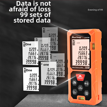 Kézben tartható lézeres távolságmérő infravörös lézerrel és elektronikus vonalzóval a távolság méréséhez