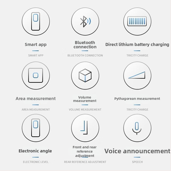 V laserový merač vzdialenosti s vysokou presnosťou, Bluetooth a IR meranie, laserová pravítka, ručný elektronický merací nástroj