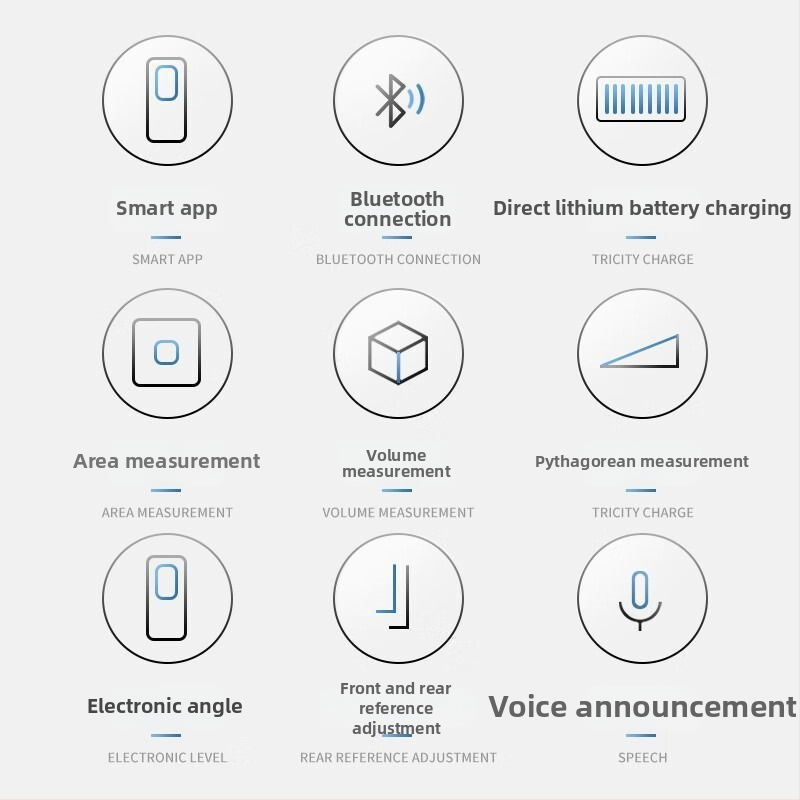 V laserový merač vzdialenosti s vysokou presnosťou, Bluetooth a IR meranie, laserová pravítka, ručný elektronický merací nástroj